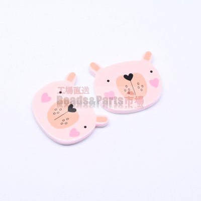 アクリルパーツ クマ ライトピンク40×44mm 【50ヶ】