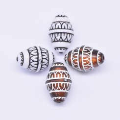 アクリルビーズ アンティーク調 菱形 18×27mm【500g】