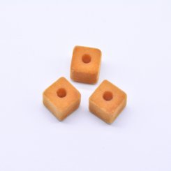アクリルビーズ フロッキー 正方形 オレンジ 14×15mm【50ヶ】