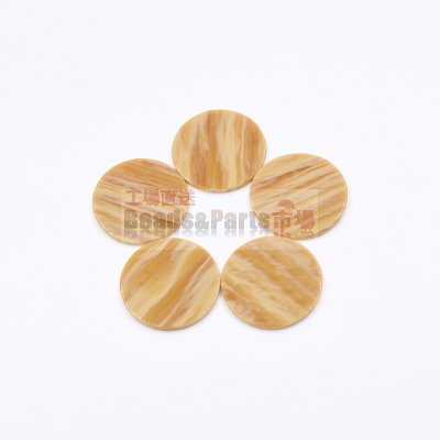 樹脂貼付けパーツ 円形 25x25mm ブラウン【50ヶ(約58g)】