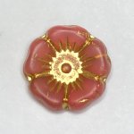 チェコビーズ ハワイアンフラワー ブロンズピンク 12mm（2ヶ）
