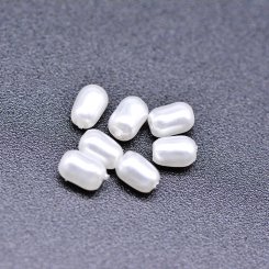 ABS製 パールビーズ 円筒形 パールホワイト 3×4mm 【100ヶ】