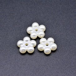 アクリルビーズ フラワー 花型 パールホワイト 6×15mm 【100ヶ】