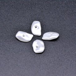 ABS製 パールビーズ 不規則 パールホワイト 7×11mm 【100ヶ】