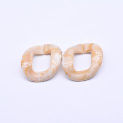 アクリルチェーンパーツ ツイスト型 抜き不規則 34×36mm ライトイエロー【100ヶ】