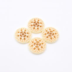 樹脂貼付けパーツ 円形 29x29mm ベージュ【50ヶ(約158g)】